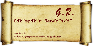 Gáspár Renátó névjegykártya